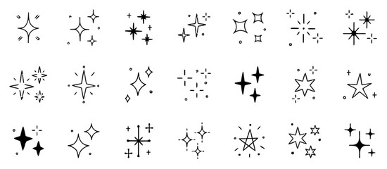 Obraz premium Sparkle icons collection, starbursts and glitter accents