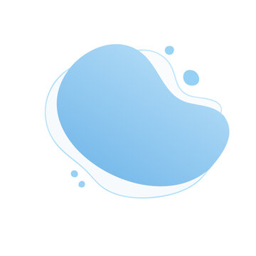Abstract blue gradient blob shape with white outline