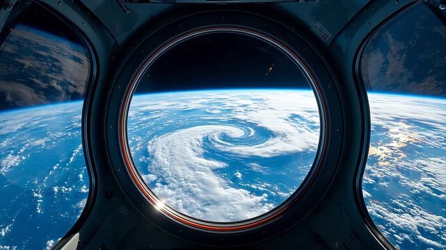 Space station view of Earths storm
