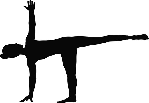 Yoga Half Moon Pose Silhouette