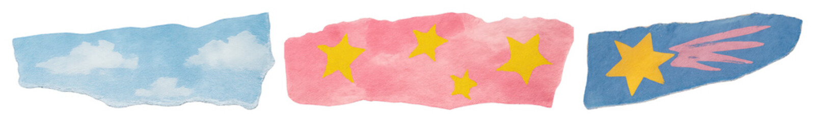 Plakat PNG Whimsical torn paper designs on transparent background