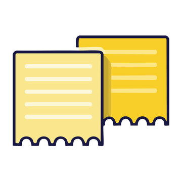 Two yellow notes with lines on white background