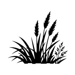 Obraz premium PNG Silhouette grass plant illustration