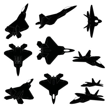 F-22 Raptor Supermaneuverability and Dynamic Flight Attitude Silhouettes