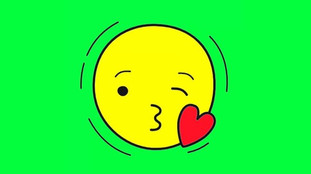 yellow kiss emote with chroma key