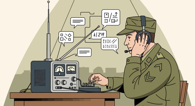 Navajo code talkers transmit coded message on National Day