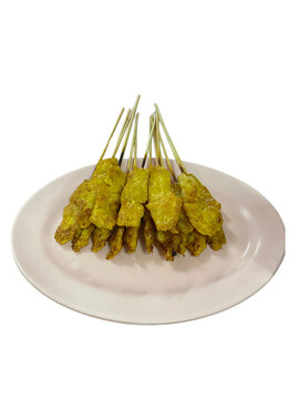 Grilled Pork Satay Skewers, Popular Thai Cuisine and Steet food 