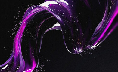 Purple glowing jellyfish swimming in dark ocean © MD