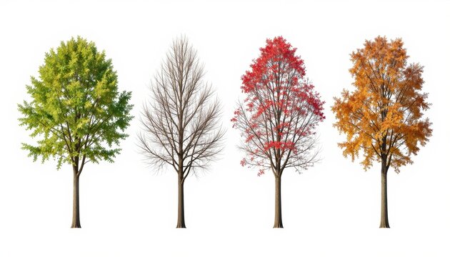 Seasonal transformation of trees in nature forest photographic representation changing colors perspective on seasonal change