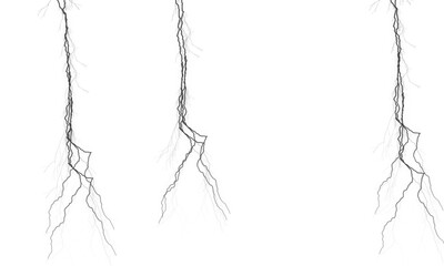 Fototapeta premium Cracks in wall, crack lines, broken plaster, damaged surface, isolated on white background