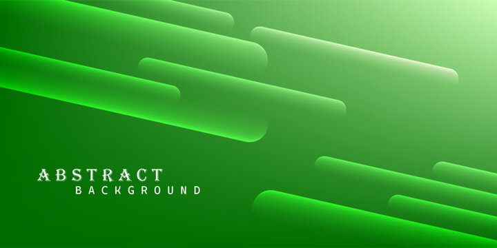 Abstract green background with dynamic diagonal capsule shapes and copy space
