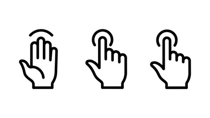 Fototapeta premium Gesture control and touch screen interaction symbols with interface interaction technology navigation software application touchscreen operation electronics