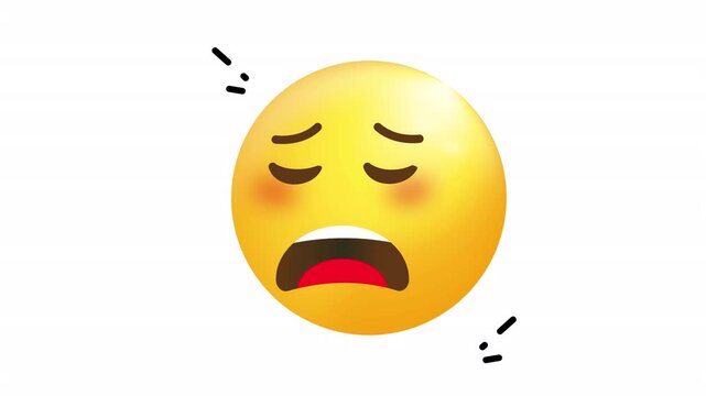 Yellow emoji with tired, sleepy, and sad expressions, suitable for emoticons, digital communication, illustrations, social media, and design projects.