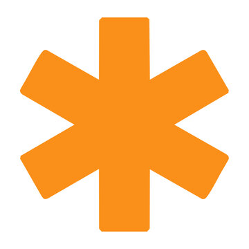 Orange Star of Life icon on white background