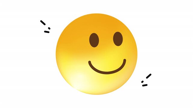 Bright yellow emoji face icon suitable for digital designs, social media, web graphics, and print materials needing a modern touch.
