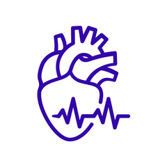 Fototapeta premium Heartbeat EKG Line Icon, Medical Symbol isolated on transparent background