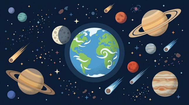 seamless pattern with galaxy