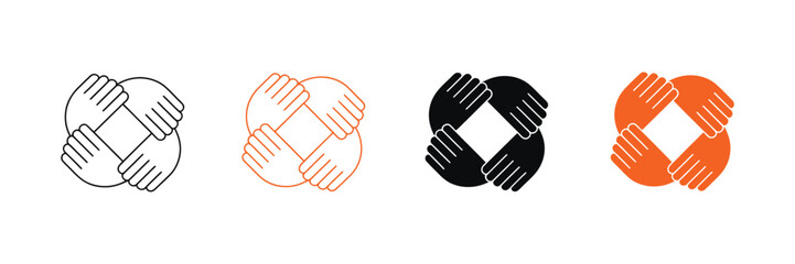 Obraz premium Teamwork icon vector for Collaboration, Unity and Community Partnership symbol illustration.