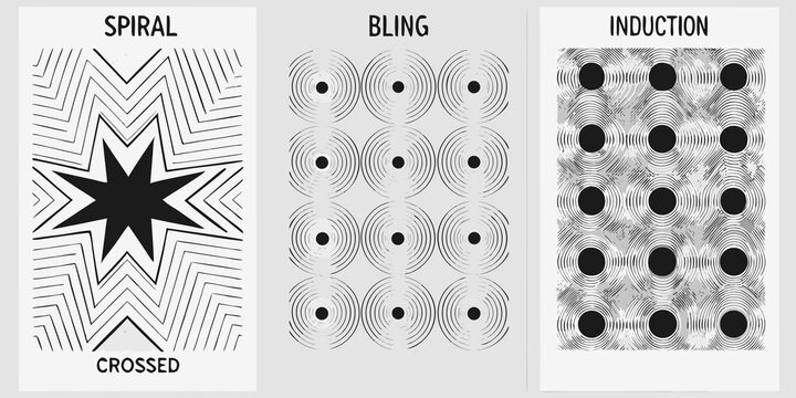 psychedelic patterns with bold black and white design