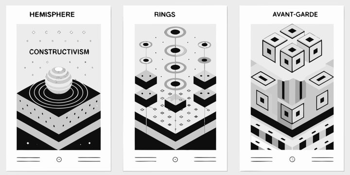 constructivist geometric patterns vector constructivism art design
