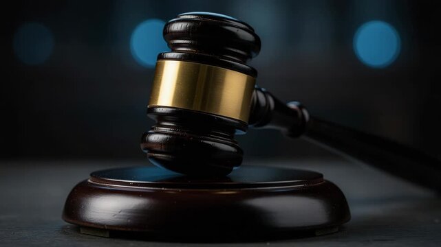 Justice concept with gavel striking symbolizing verdicts final decisions law and legal system