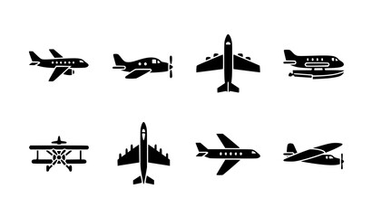 Colorful Vector Plane Icon Set for Aviation, Travel Apps, and Flight Illustrations © MdFaruk