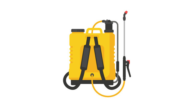 Yellow backpack sprayer for garden and agriculture use.
