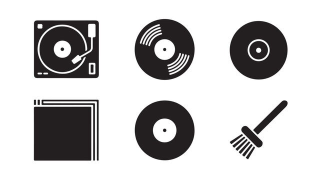 DJ & Vinyl Records Icons for Music Production