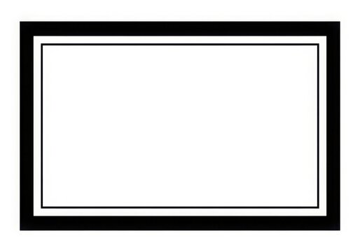 A Black and White Rectangular Frame on a Plain Background