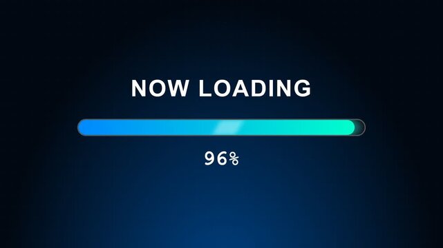 Loading Animation - Progress Bar from 53 to 100 Completion.