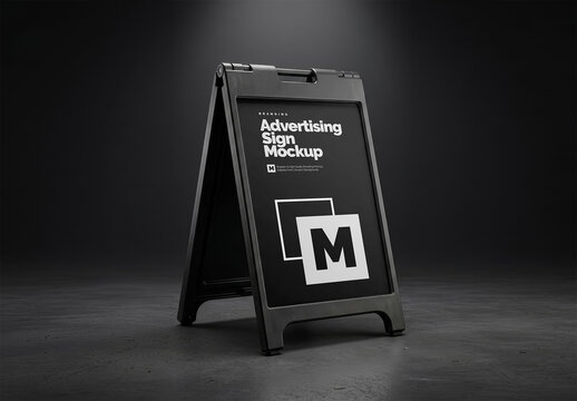 Advertising Sign Mockup Template for Product Branding and Advertising Design