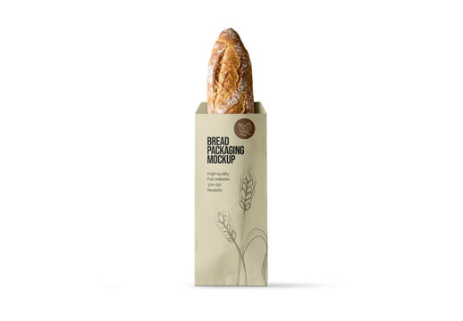 Bread Package Mockup for Editorial Layout and Brand Communication
