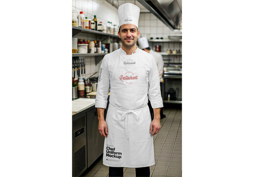 Chef Uniform Mockup Realistic Template for Visual Identity Showcase