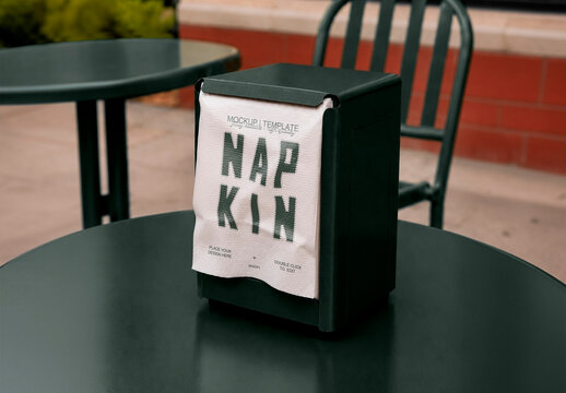 Cafe Napkin Dispenser Mockup