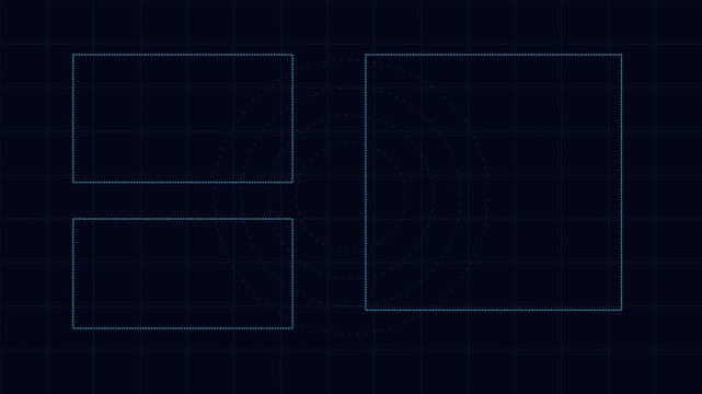 Abstract circular digital data visualization interface on dark background