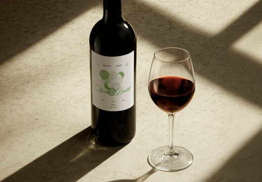 Wine Bottle Label Mockup