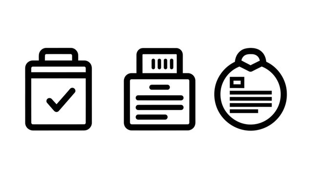 Document management and verification process icons with document management approval paperwork business organization administration verified workflow completion information documentary