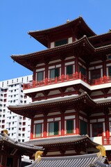 Obraz premium Buddha Tooth Relic Temple in Singapore Chinatown district.