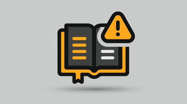 Instruction Manual Warning Icon for Policy Compliance and Safety Guidelines, Legal Notice, User Agreement, Terms of Service
