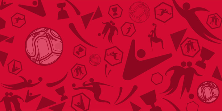 Soccer cup red background, football world championship 2026, vector illustration