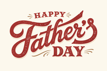 Vintage Fathers Day red typography © Design
