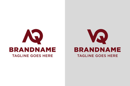 Letters AQ VQ Monogram Logo Set, suitable for AQ QA VQ QV Initials Brand
