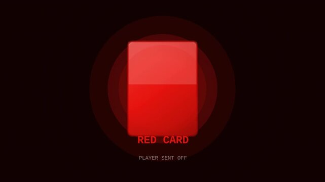 Red card football animated dramatic sent off loop alpha