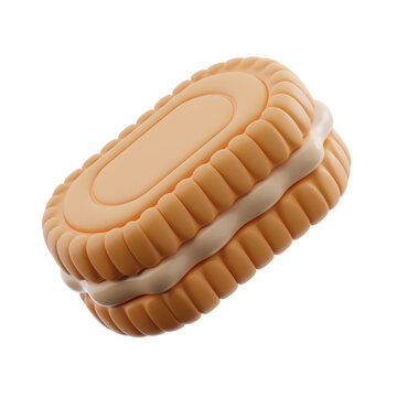 Cream Sandwich Cookie 3d illustration