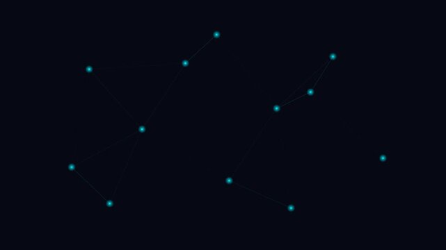 A constellation of glowing blue stars connected by thin faint light lines