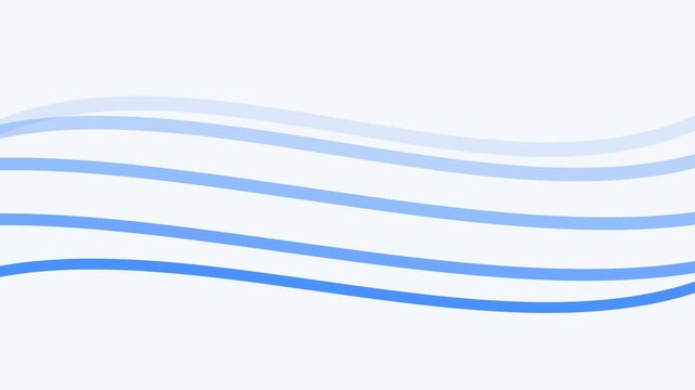 Abstract blue flowing wavy lines on a clean minimalist white background