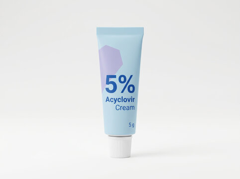 5% Acyclovir antiviral cream tube for herpes and cold sore treatment