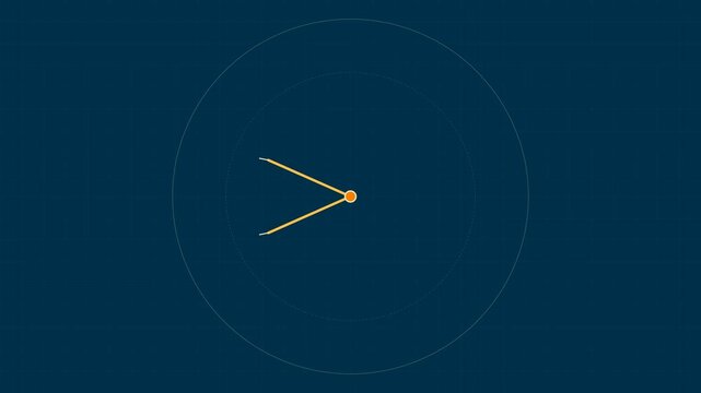 Minimalist graphic representation of an abstract compass on a dark blue field