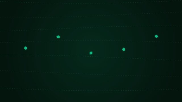 Minimalist green digital points arranged across a dark textured background