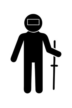fencer is black mask 